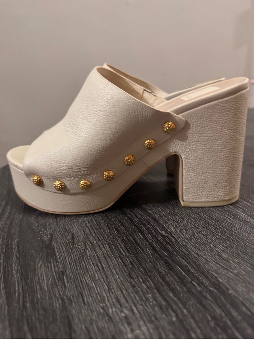 Dolce Vita Cream Platform with Gold Studs